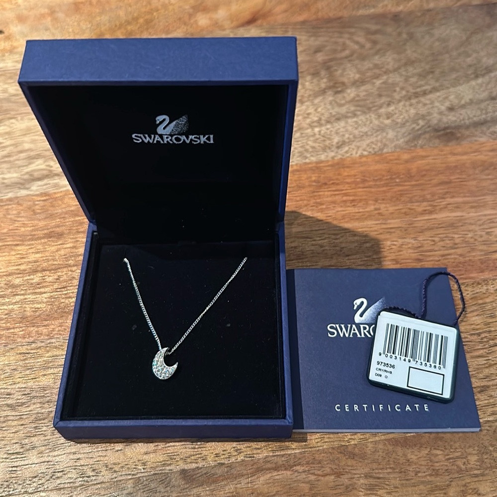 NIB Swarovski Flicker Moon Pendant